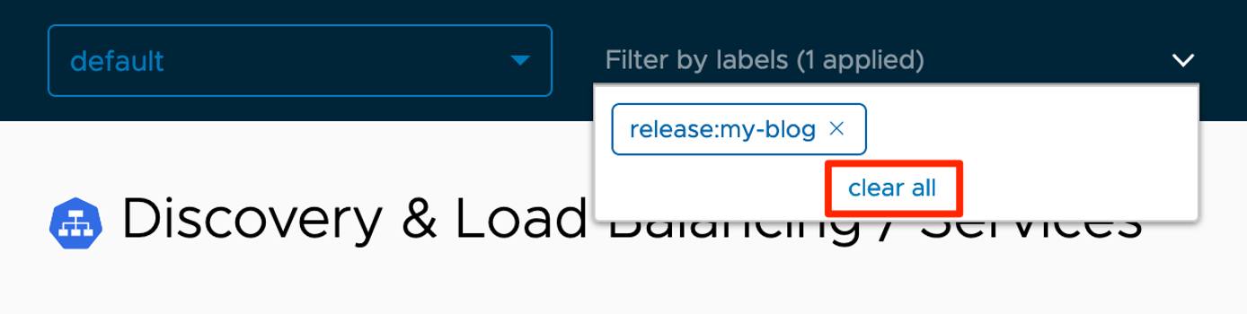 Octant Filter Menu - Clear Filters